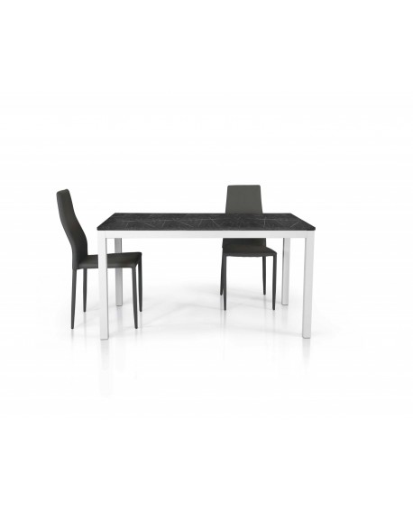 Tavolo nobilitato finitura marmo   90x90 a libro