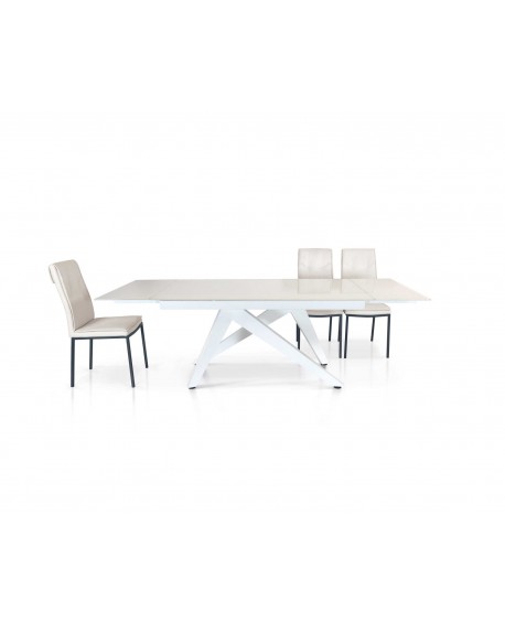 Tavolo vetro bianco   160x90 2 all. cm.40