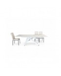 Tavolo vetro bianco   160x90 2 all. cm.40