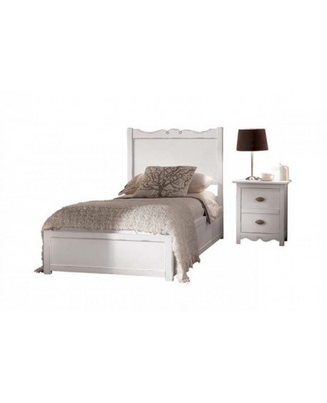 letto 1 piazza e mezzo e comodino legno massello