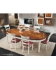 TAVOLO ROTONDO DIAM. 140 CON 2 ALL. DA 60 CM INTARSIO VERONA