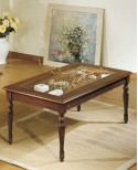 TAVOLINO RETTANGOLARE A BACHECA RIGATO SMONTABILE L.120 H.48 P.60