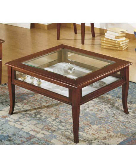 TAVOLINO RETT.RE A BACHECA VETRI LATERALI L.120 H.60 P.48