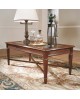 TAVOLINO C/FIL PIANO IN VETRO E G/ SPILLO CON CROCIERA L.120 H.46,5 P.60