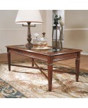 TAVOLINO C/FIL PIANO IN VETRO E G/ SPILLO CON CROCIERA L.120 H.46,5 P.60