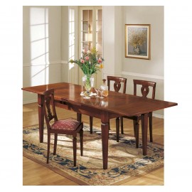 TAVOLO QUADR. ALL. 100X100 NOCE CON GRECA E 2 ALL. DA 40 CM G.SPILLO