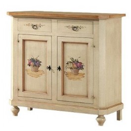 CREDENZA LEGNO BASE MOBILE LEGNO - avorio decorata