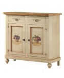 CREDENZA LEGNO BASE MOBILE LEGNO - avorio decorata