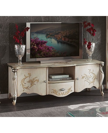 PORTA TV 2 ANTE 1 CASSETTO E VANO legno massello