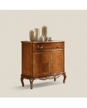 CREDENZA 2 ANTE 1 CASSETTO legno massello - con profili foglia oro