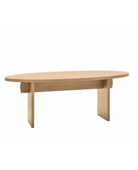 Tavolo rovere, piano rovere Ovale C/BORDO DRITTO  L.160 H.79 P.110