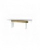 Tavolo cristallo e rovere, piano cristallo temperato L.220 H.75 P.90