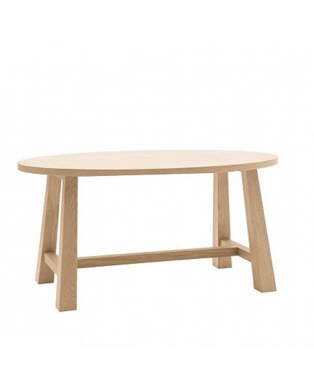 Tavolo rovere, piano rovere Ovale C/BORDO DRITTO  L.160 H.79 P.110