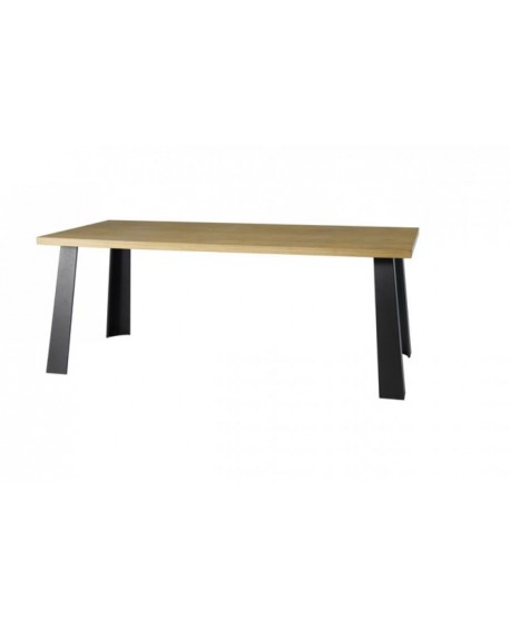 Tavolo c/gambe in metallo e piano rovere C/BORDO DRITTO  L.140 H.79 P.90