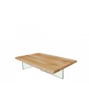 Tavolino con gambe in vetro    L.120 H.28 P.80
