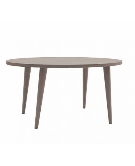 Tav. c/gambe tornite spillo e piano rovere Ovale C/BORDO DRITTO L.160 H.81 P.110