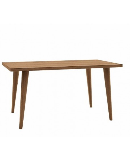 Tav. c/gambe tornite spillo e piano rovere C/BORDO NATURALE L.140 H.81 P.90