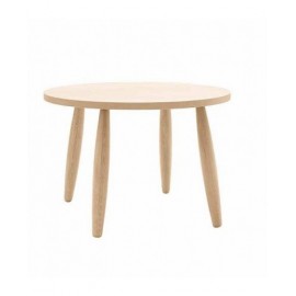 Tav. c/gambe tornite e piano rovere Rotondo C/BORDO DRITTO Diam.110 H.76