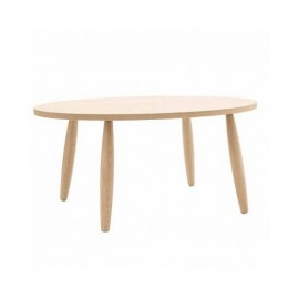 Tav. c/gambe tornite e piano rovere Ovale C/BORDO DRITTO L.180 H.76 P.120