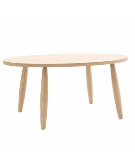 Tav. c/gambe tornite e piano rovere Ovale C/BORDO DRITTO L.160 H.76 P.110