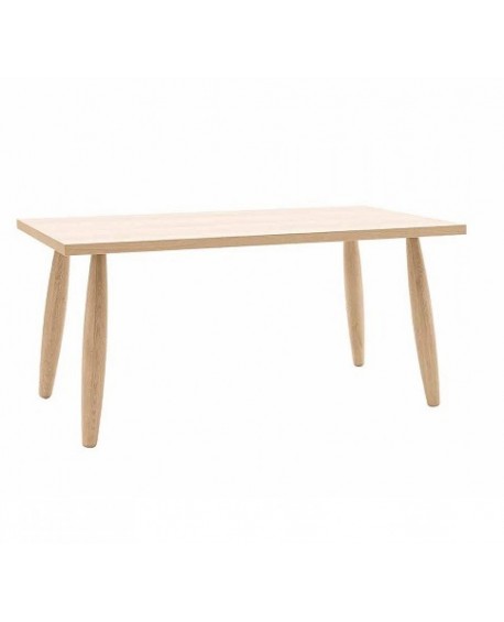 Tavolo c/gambe tornite e piano rovere C/BORDO NATURALE L.160 H.76 P.90