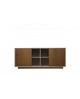 Credenza struttura MDF c/ante scorrevoli in rovere zoccolo chiuso    L.185,5 H.78 P.50