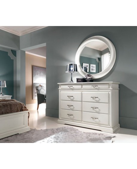 Nachtstuhl 8 DRAWERS GLOSS WEISS HOLZ L 150 P 53 H 102