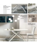 Tavolo basamento metallo Bianco, top Rovere c/BORDO NATURALE L.180 H.79 P.90