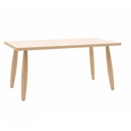 Tavolo con gambe tornite e piano rovere C/BORDO DRITTO  L.140 H.76 P.90