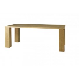 Tavolo c/gambe a colonna e piano rovere C/BORDO DRITTO L.180 H.78 P.90