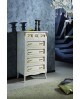 CHEST WOODEN LACQUERED WHITE GOLD WIRE