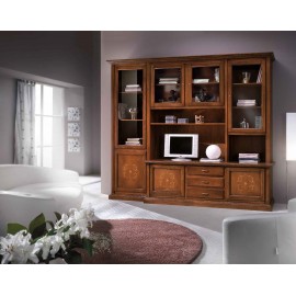 parete soggiorno porta tv in legno massello vari colori
