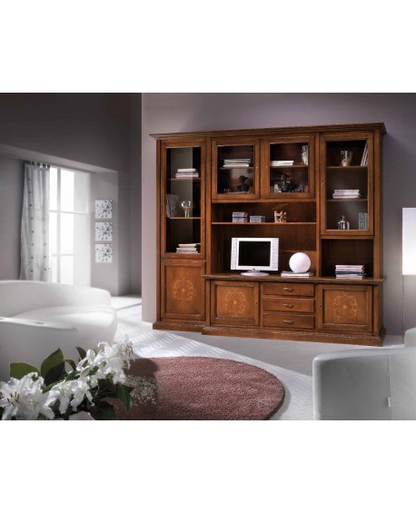 parete soggiorno porta tv in legno massello vari colori