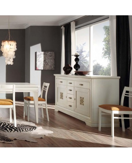 MUEBLE ESTILO DRESSER BASSANO MADERA blanco mate