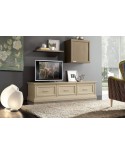 PORTA TV AD ANGOLO LEGNO MASSELLO 104X104 P115 H 48