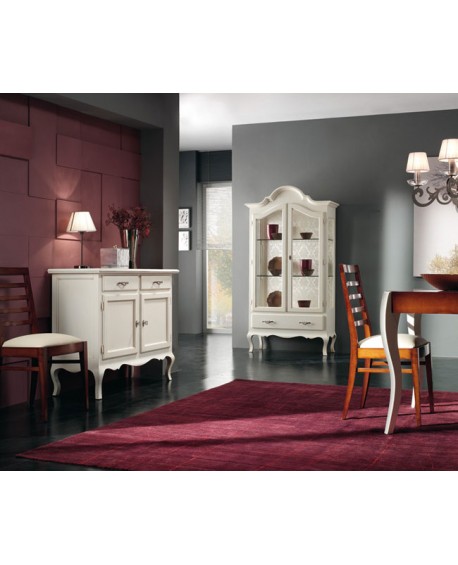 MOBILE CREDENZA LACCATO BIANCO LEGNO MASSELLO