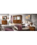 CAMERA COMPLETA LEGNO MASSELLO CON INTAGLIO e rilievi ARMADIO ANTE SCORREVOLI LETTO COMO E COMODINI