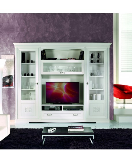 PARETE A GIORNO SOGGIORNO PORTA TV L275 P49 H 222