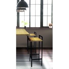 SGABELLO FRASSINO T. NATURALE, GAMBE FERRO ANTRACITE35x36x89