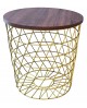 TAVOLINO TONDO PIANO NOCE STRUTTURA ORO50x50x50