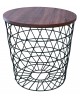 TAVOLINO TONDO PIANO NOCE STRUTTURA NERA50x50x50