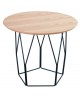 TAVOLINO PIANO MDF NATURALE GAMBE NERO ACCIAIO60x60x50