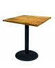 TAVOLINO QUADRATO PIANO LEGNO NATURALE GAMBONE ACCIAIO NERO70x70x73