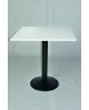 TAVOLINO QUADRATO PIANO LAMINATO BIANCO GAMBONE NERO ACCIAIO70x70x73