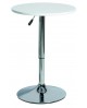 TAVOLINO TONDO PIANO BIANCO GAMBONE ACCIAIO CROMATO60x60x90