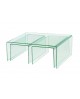 SET 3 TAVOLINI IN VETRO120x60x42