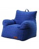 POUFF POLTRONA "LINO" BLU CON RIEMPIMENTO POLIESTERE65x65x75