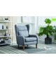 POLTRONCINA TESSUTO GRIGIO SCURO GAMBE NATURALI79x90x100