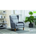POLTRONCINA TESSUTO GRIGIO SCURO GAMBE NATURALI79x90x100