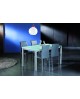 TAVOLO ALLUNGABILE PIANO VETRO BIANCO140x80x76